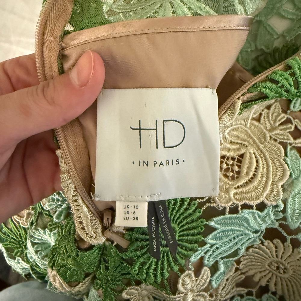 HD in Paris Green and Cream Floral Midi Dress - Picture 4 of 4